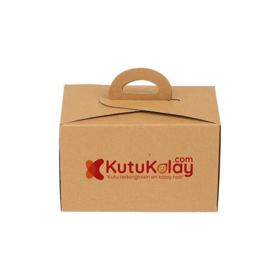 Kraft Saplı Yarım Baton Turta Kutusu (Özel Baskılı)